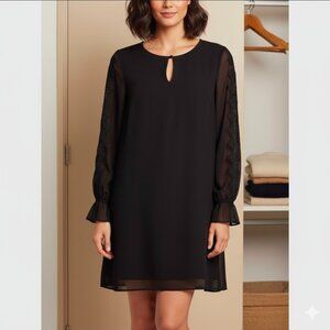 Guess by Marciano Black Long Sleeve mini Dress with Lace Detail Women's Large
